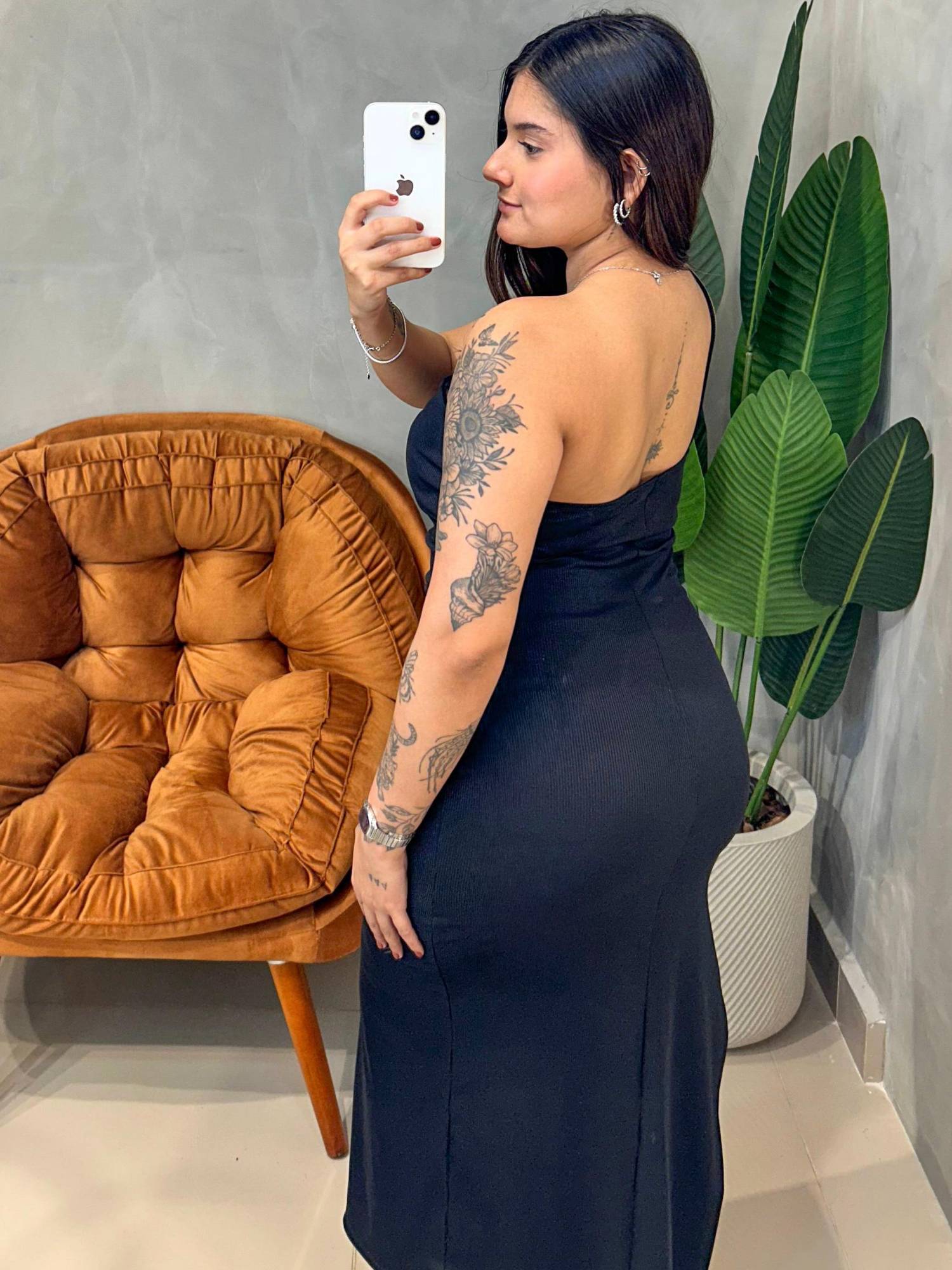 Vestido Midi em Ribana Alça Única Transpassado