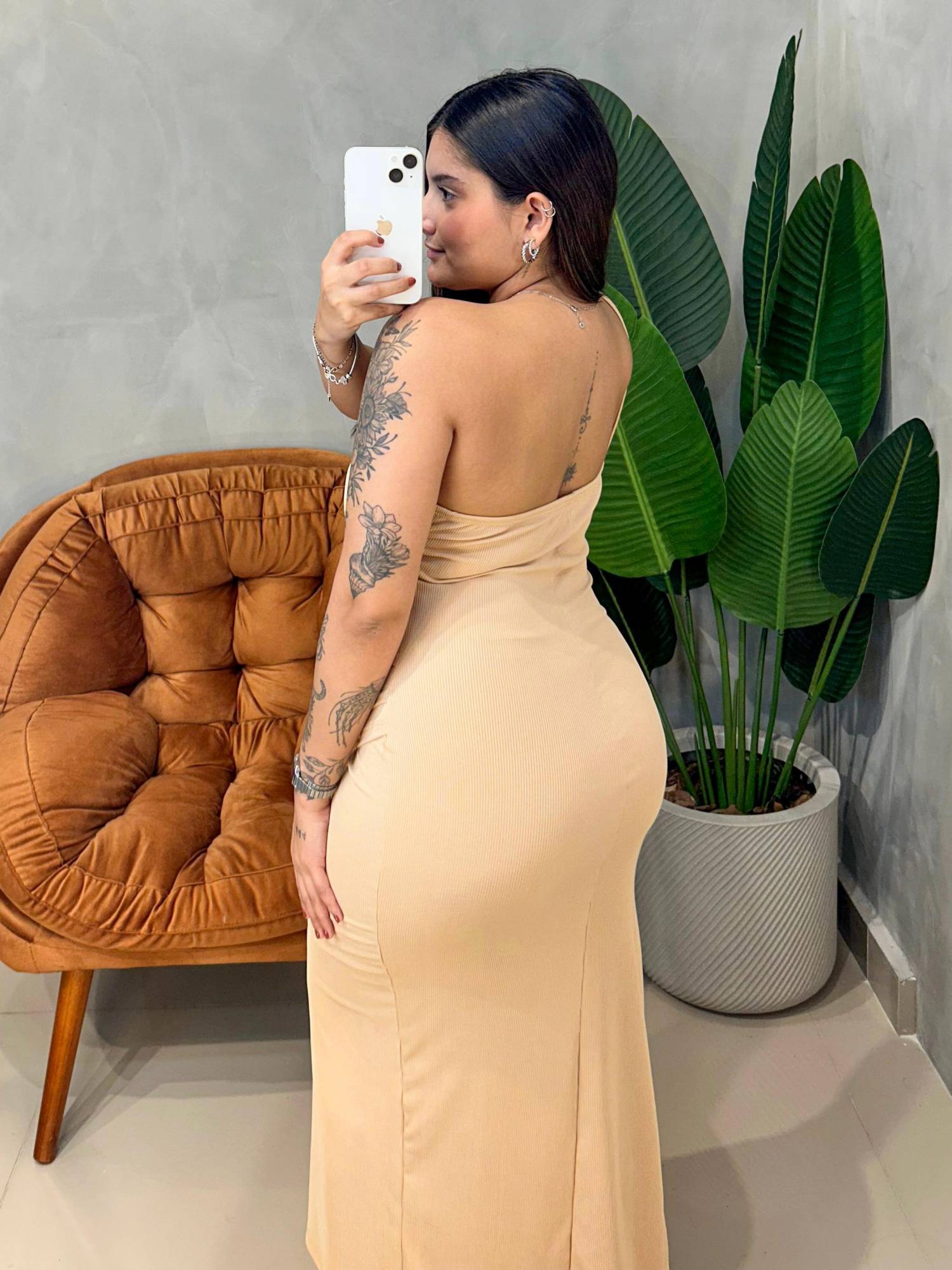 Vestido Midi em Ribana Alça Única Transpassado