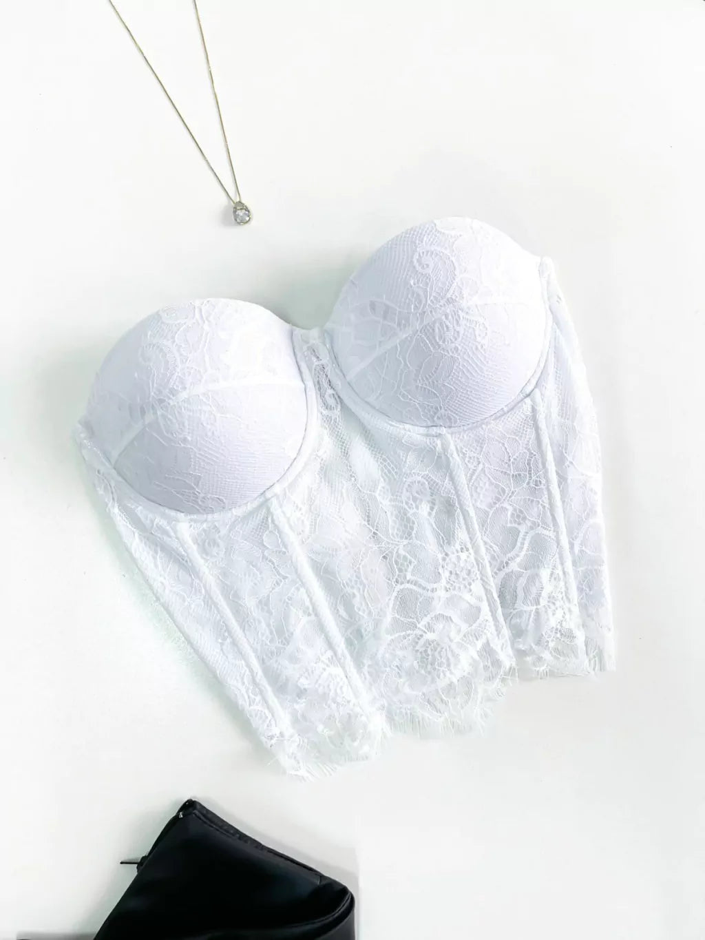 Cropped Feminino Corset Renda Suzane ref.1160