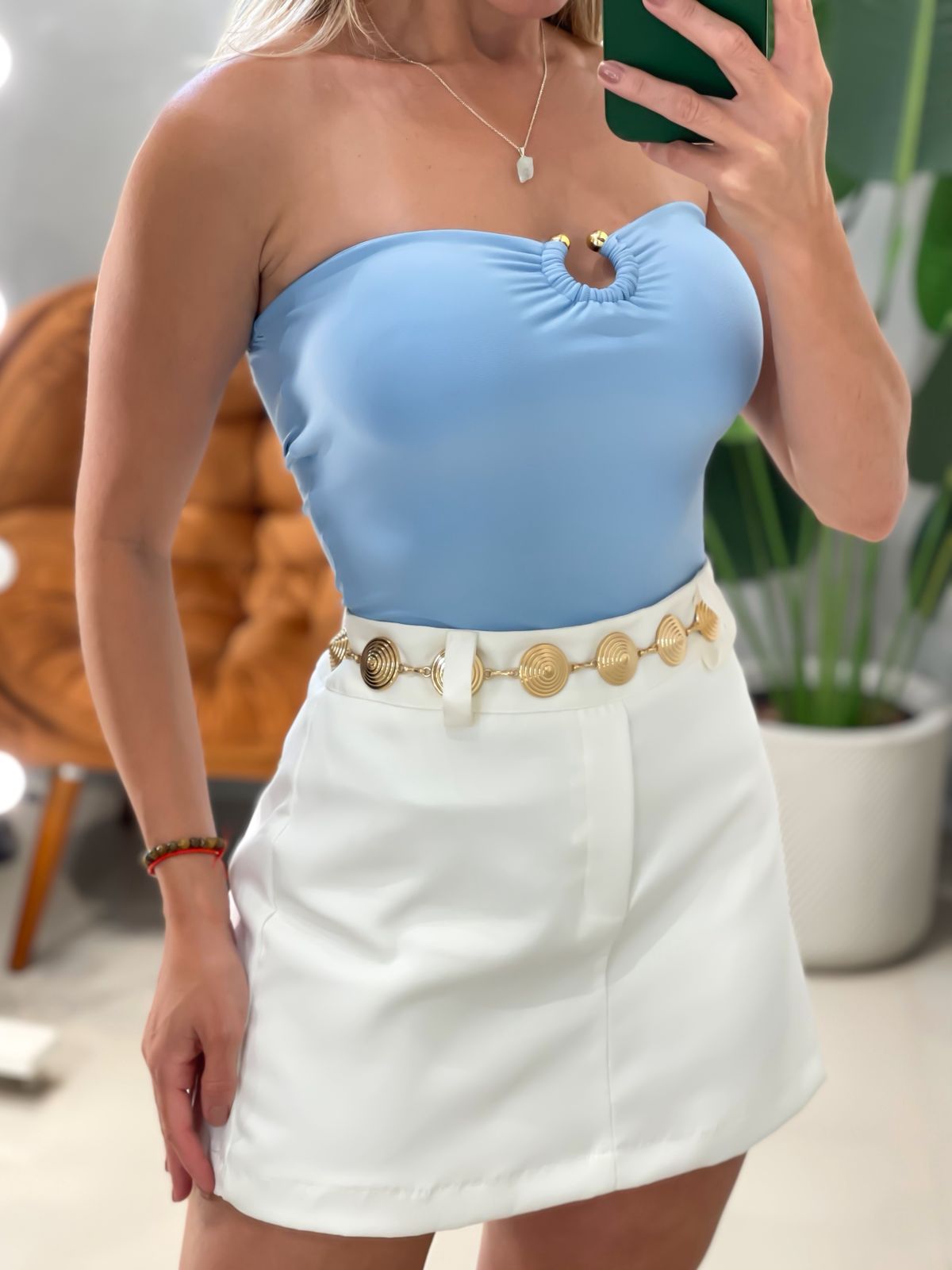 Cropped em Suplex sem Alça com Argola Paula Ref. 1868